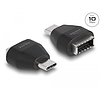 Delock Adapter USB Type-C apa - USB 3.2 kulcs A anya fekete (66058)