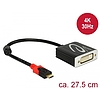 Delock Adapter USB Type-C csatlakozódugóval > DVI csatlakozóhüvellyel (DP váltakozó mód) 4K 30 Hz (61213)