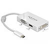 Delock Adapter USB Type-C-dugós csatlakozó > VGA / HDMI / DVI-csatlakozóhüvely fehér (63924)