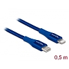Delock Adat- és töltőkábel USB Type-C - Lightning iPhone , iPad és iPod készülékhez kék 0,5 m MF (85415)