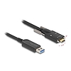 Delock Aktív optikai kábel USB 10 Gbps-A apa - USB Type-C apa csatlakozó csavarokkal az oldalain, 10 m