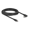 Delock Aktív USB 10 Gbps kábel USB Type-C apa- balra / jobbra hajlított apa 3 m 8K PD 60 W E-Markerrel
