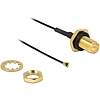 Delock Antenna Cable RP-SMA Jack Bulkhead > MHF IV/ HSC MXHP32 compatible plug 100 mm 0.81 thread le (12464)