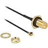 Delock Antenna Cable RP-SMA Jack Bulkhead > MHF / U.FL-LP-068 Compatible Plug 100 mm 1.13 thread len (89584)