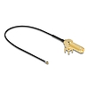 Delock Antenna kábel RP-SMA 90 PCB anya válaszfali csatlakozóval apa I-PEX Inc., MHF 4L-dugó 1.13 25 cm menethossz 15 mm