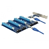 Delock Bővítőkártya PCI Express x1 > 4 x PCIe x16, 60 cm-es USB-kábellel (41427)