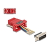 Delock D-Sub 15-tűs dugó RJ45 anya összekötő adapter piros