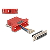 Delock D-Sub 25-tűs anya RJ12 anya összekötő adapter piros