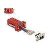 Delock D-Sub 9-tűs anya RJ12 anya összekötő adapter piros
