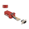 Delock D-Sub 9-tűs dugó RJ45 anya összekötő adapter piros