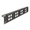 Delock D-típusú 19 Patch Panel 4 D-típusú lemezzel 86 x 86 mm méretű és 4 port 2U fekete