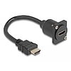 Delock D-típusú HDMI kábel apa anya fekete 20 cm