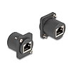 Delock D-típusú Modul RJ45 anya anya csavarokkal fekete