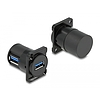 Delock D-típusú Modul USB 2.0 A-típusú anya - anya 90 fokban ívelt