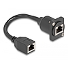 Delock D-típusú RJ45 kábel anya anya Cat.5e fekete 20 cm