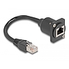 Delock D-típusú RJ45 kábel apa anya Cat.5e fekete, 20 cm