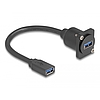 Delock D-típusú USB 5 Gbps kábel A-típusú anya A-típusú anya fekete 20 cm