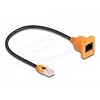 Delock D-Type RJ45 kábelcsatlakozó a jackhez Cat.5e UTP narancssárga / fekete 30 cm