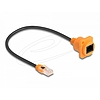 Delock D-Type RJ45 kábelcsatlakozó a jackhez Cat.5e UTP narancssárga / fekete 30 cm (90804)