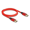 Delock DisplayPort kábel 16K 60 Hz 1 m piros fém