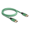 Delock DisplayPort kábel 16K 60 Hz 1 m zöld fém