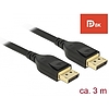 Delock DisplayPort kábel 8K 60 Hz 3 m DP 8K tanúsítvánnyal (85661)