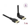 Delock DisplayPort kábel egyenes csatlakozódugóval - csatlakozódugóval 90 ívelt felfelé 8K 60 Hz 1 m retesz nélküli (87143)
