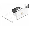 Delock Easy 45 modul RJ45 jack csatlakozó LSA Cat.6A 180 -os szerszámmentes fekete/fehér