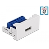 Delock Easy 45 modulos USB 2.0 A-típusú anya csatlakozó sorkapocs 22,5 x 45 mm-es (81343)