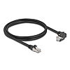 Delock GigE kamera kábel RJ45 apa 90 -ban hajlított csavarokkal - RJ45 apa Cat.6 S/FTP 1 m fekete