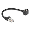 Delock Hálózat bővítő kábel RJ45 apa - RJ45 anya 90 -ban hajlított, Cat.6 F/UTP, 0,25 m, fekete