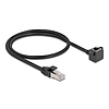 Delock Hálózat bővítő kábel RJ45 apa - RJ45 anya 90 -ban hajlított, Cat.6 F/UTP, 0,5 m, fekete