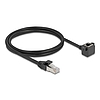 Delock Hálózat bővítő kábel RJ45 apa - RJ45 anya 90 -ban hajlított, Cat.6 F/UTP, 1 m, fekete