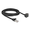 Delock Hálózat bővítő kábel RJ45 apa - RJ45 anya 90 -ban hajlított, Cat.6 F/UTP, 3 m, fekete