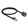Delock Hálózat bővítő kábel RJ45 apa - RJ45 anya Cat.6A S/FTP 0,5 m fekete