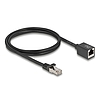 Delock Hálózat bővítő kábel RJ45 apa - RJ45 anya Cat.6A S/FTP 1 m fekete