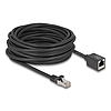 Delock Hálózat bővítő kábel RJ45 apa - RJ45 anya Cat.6A S/FTP 10 m fekete