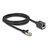Delock Hálózat bővítő kábel RJ45 apa - RJ45 anya Cat.6A S/FTP 2 m fekete
