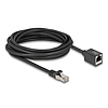 Delock Hálózat bővítő kábel RJ45 apa - RJ45 anya Cat.6A S/FTP 5 m fekete