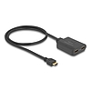 Delock HDMI elosztó 1 x HDMI megoszlik 2 x HDMI-vé, 4K 60 Hz kimenettel és downscalerrel