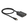 Delock HDMI kapcsoló 2 x HDMI bemenet - 1 x HDMI kimenet 8K 60 Hz, integrált kábellel 50 cm