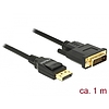 Delock Kábel Displayport 1.2 dugó > DVI 24+1 dugó passzív 1 m fekete (85312)