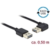 Delock Kábel, EASY-USB 2.0-s A- típusú csatlakozódugó > EASY-USB 2.0-s-A-típusú csatlakozódugó, ível (85176)