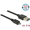 Delock Kábel, EASY-USB 2.0-s A-típusú csatlakozódugó > EASY-USB 2.0-s Micro-B típusú csatlakozódugó, (83851)