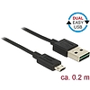 Delock Kábel, EASY-USB 2.0-s A-típusú csatlakozódugó > EASY-USB 2.0-s Micro-B típusú csatlakozódugó, (84804)
