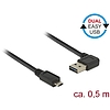 Delock Kábel, EASY-USB 2.0-s A- típusú csatlakozódugó, ívelt bal / jobb > EASY-USB 2.0-s B-típusú cs (85164)