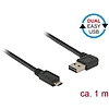 Delock Kábel, EASY-USB 2.0-s A- típusú csatlakozódugó, ívelt bal / jobb > EASY-USB 2.0-s B-típusú cs (85165)