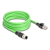 Delock Kábel M12 A kódolt 8 tűs apa - RJ45 apa PUR (TPU) 5 m