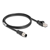 Delock Kábel M12 A kódolt 8 tűs apa - RJ45 apa PVC 1 m
