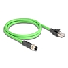 Delock Kábel M12 D kódolt 4 tűs apa - RJ45 apa PUR (TPU) 1 m